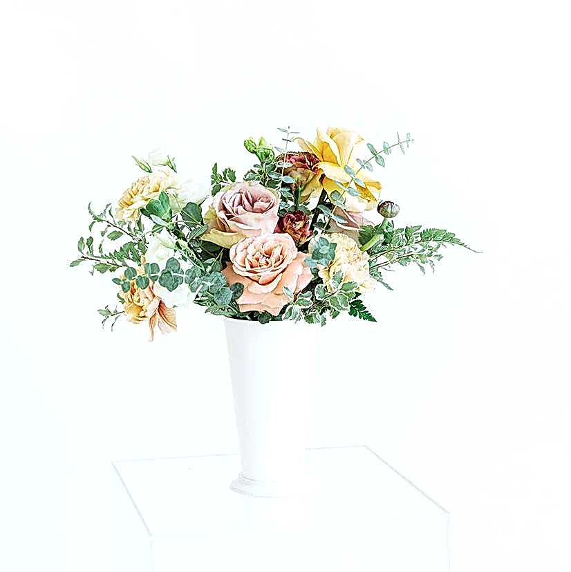 Tall white Mint Julep Cup centerpiece