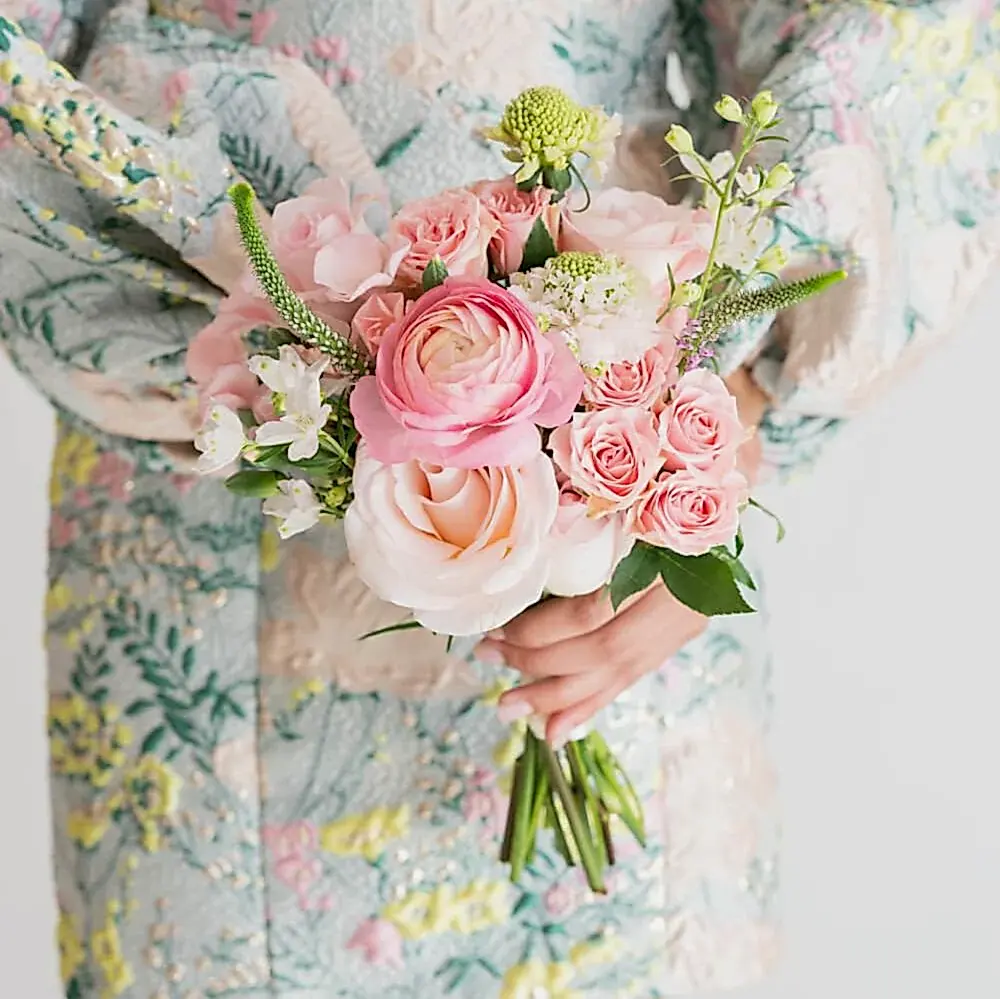 Blush Satin Premade Bridesmaid Bouquet