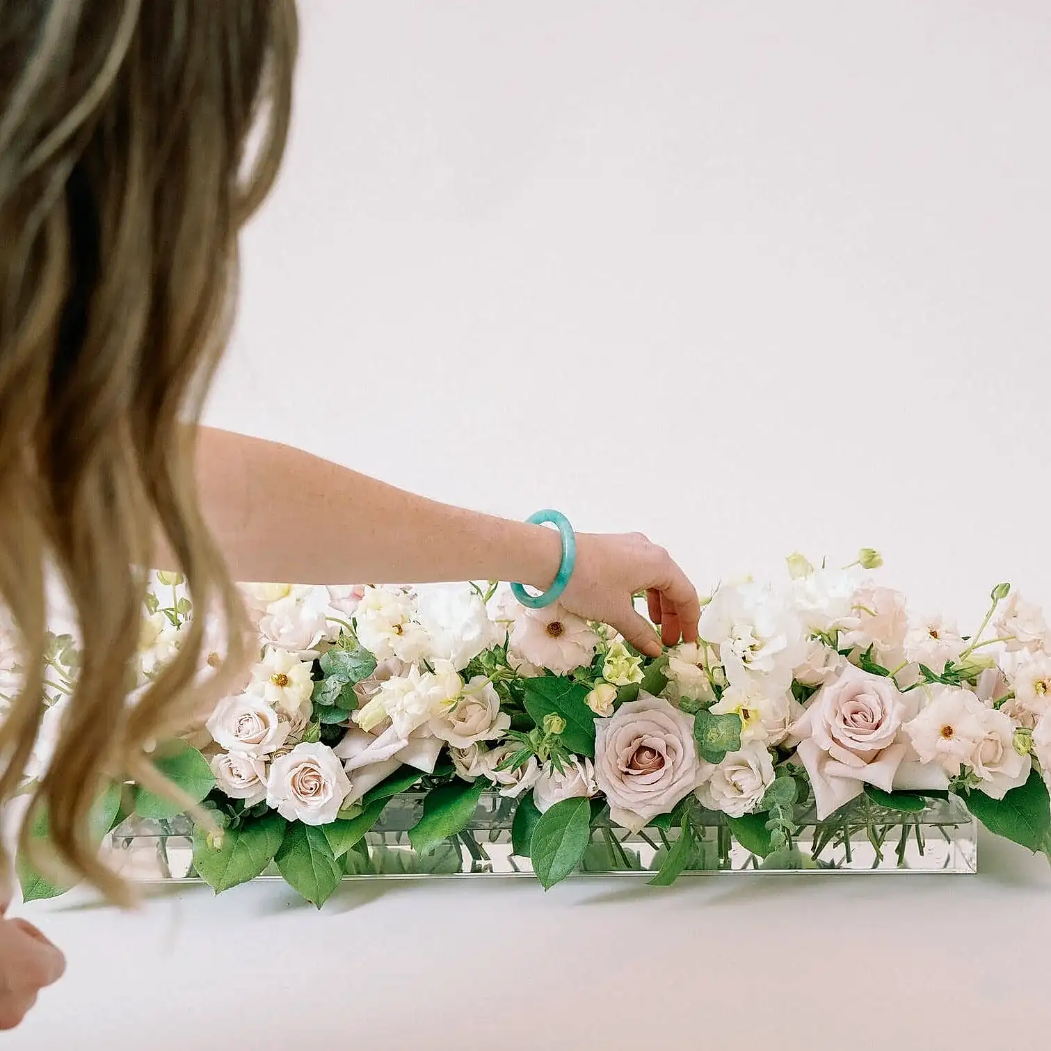 rectangular Acrylic flower tray vase with holes