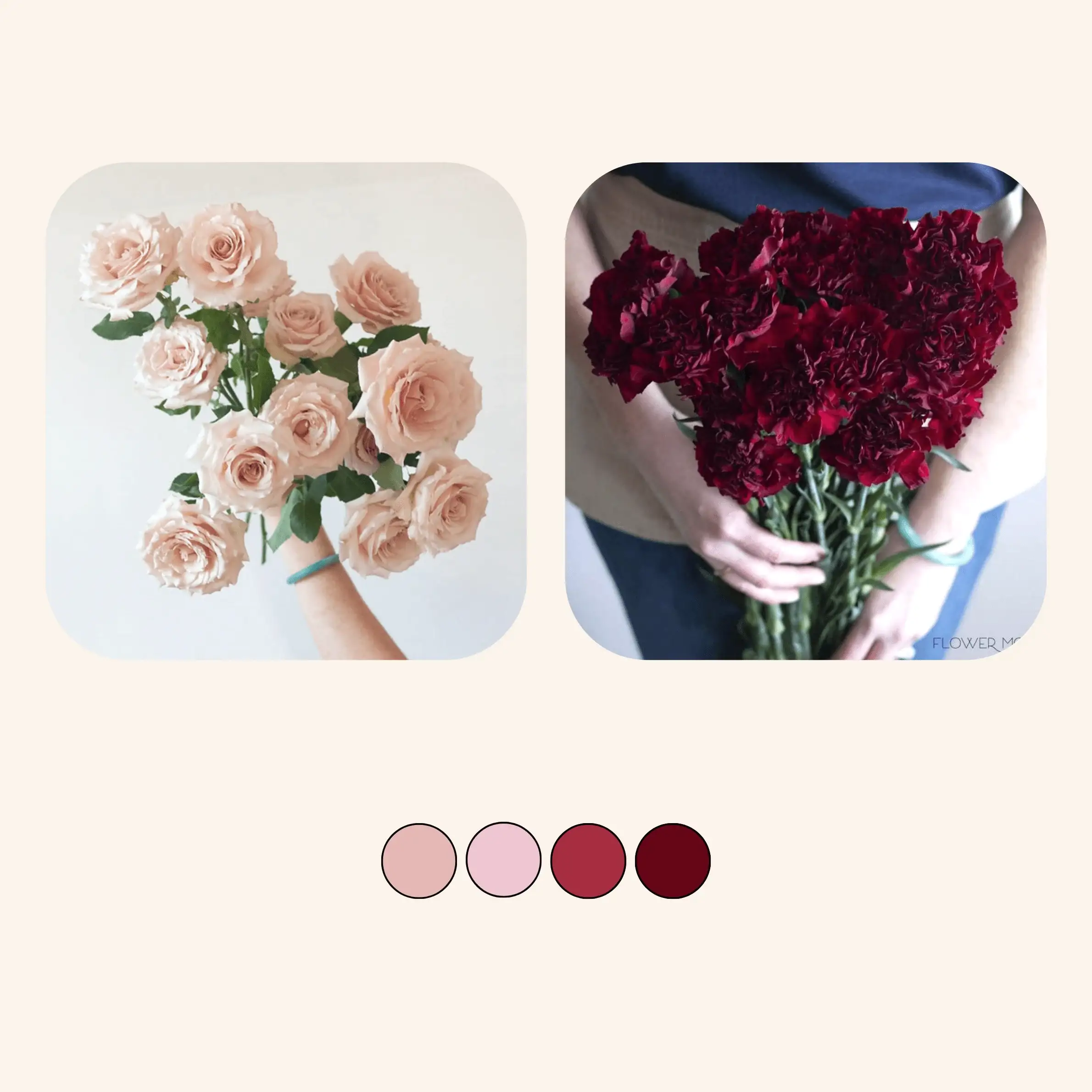 blush and burgundy mixed box flower combo kit