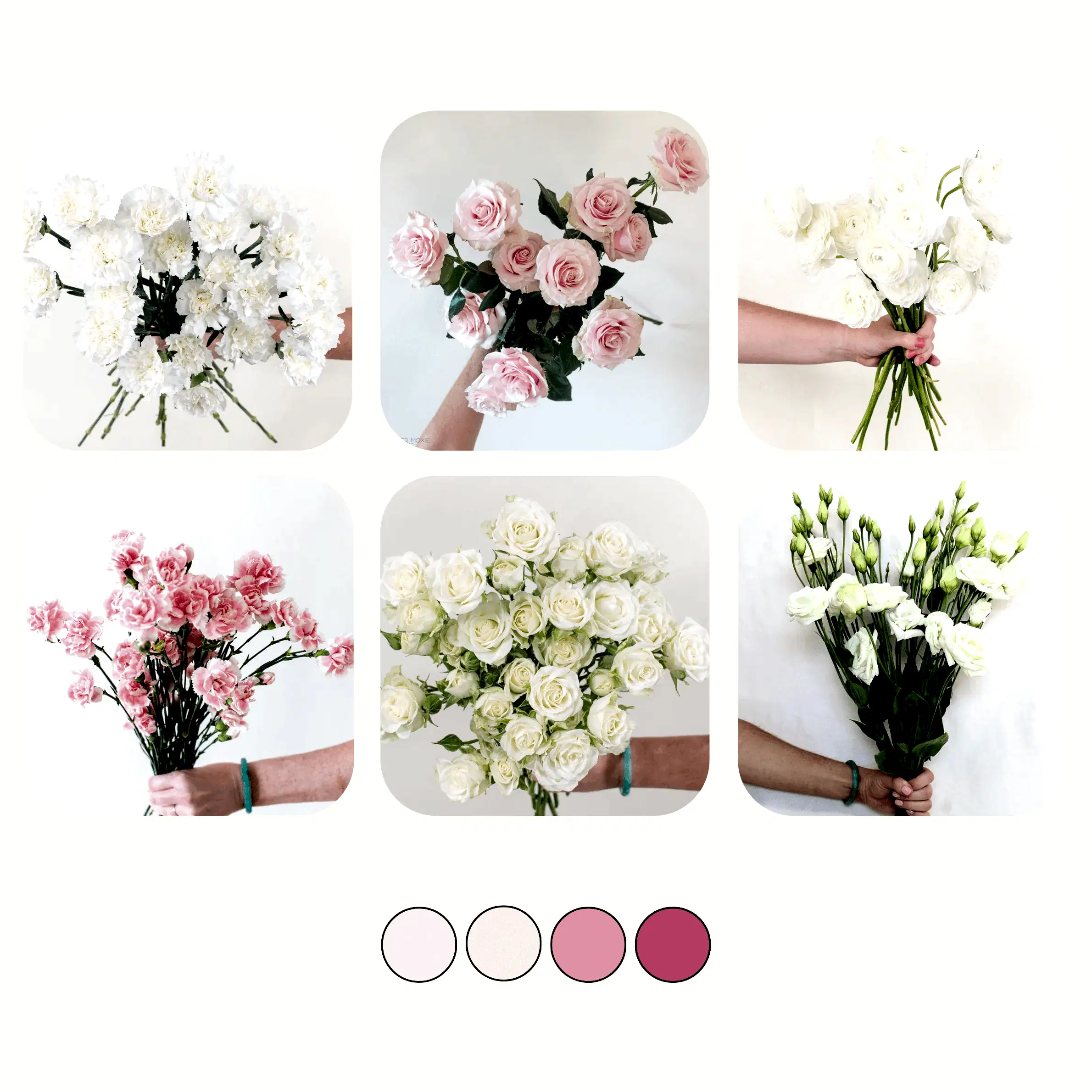 blush and cream combo flower box