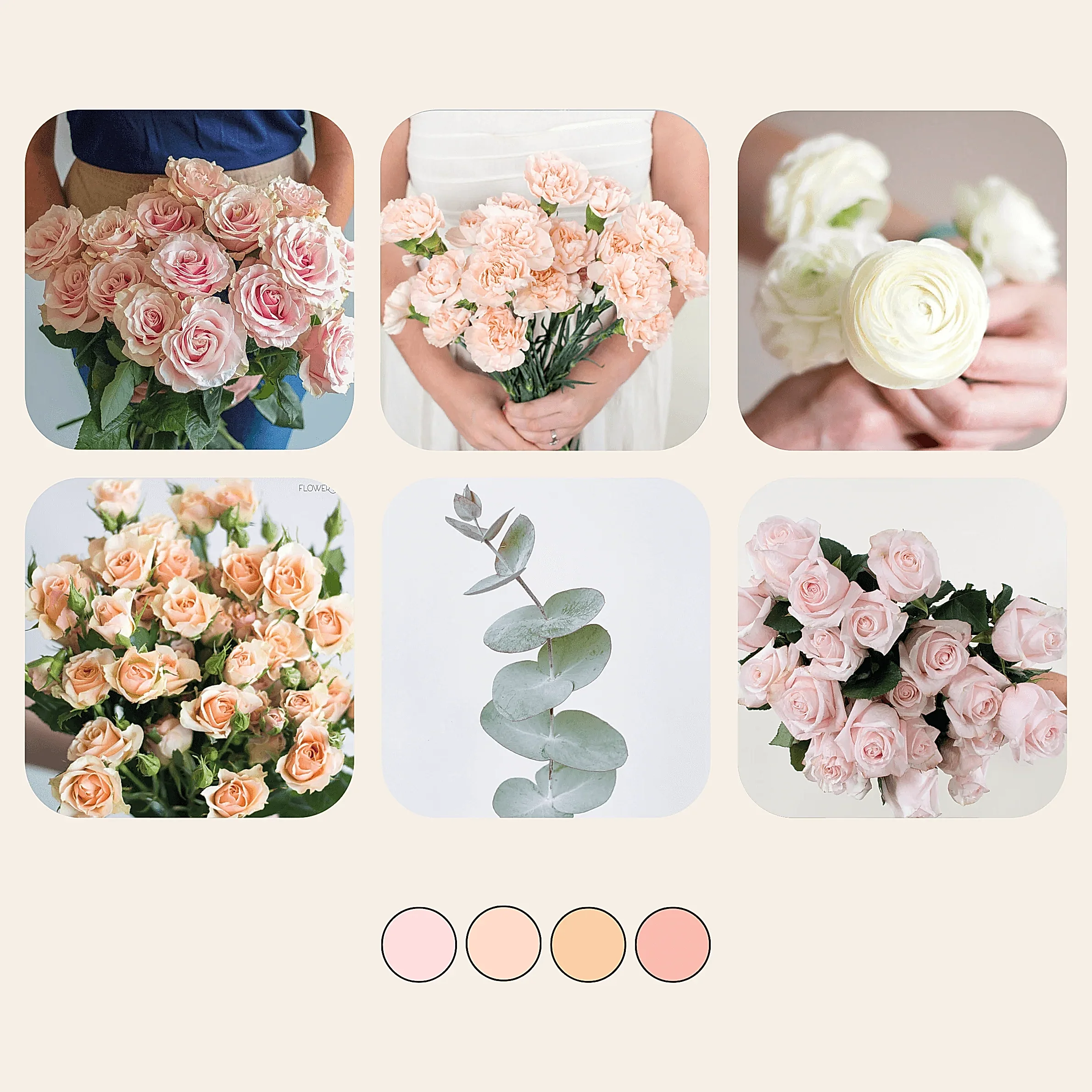 blush and peach mixed diy flower kit