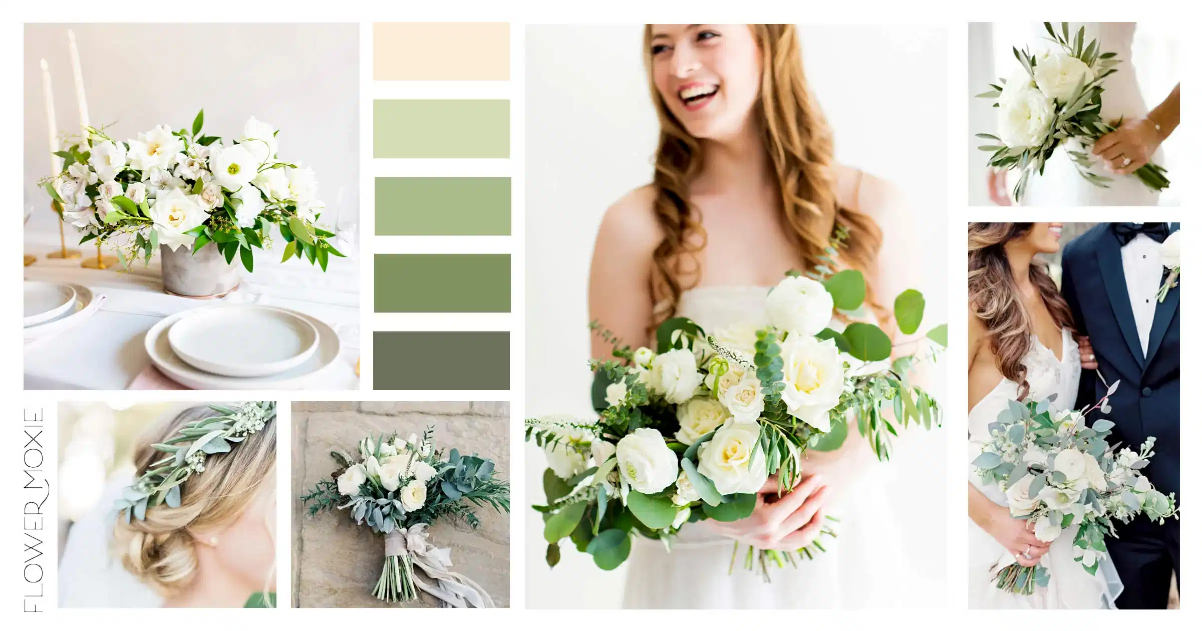 Cream and sage diy wedding flower package