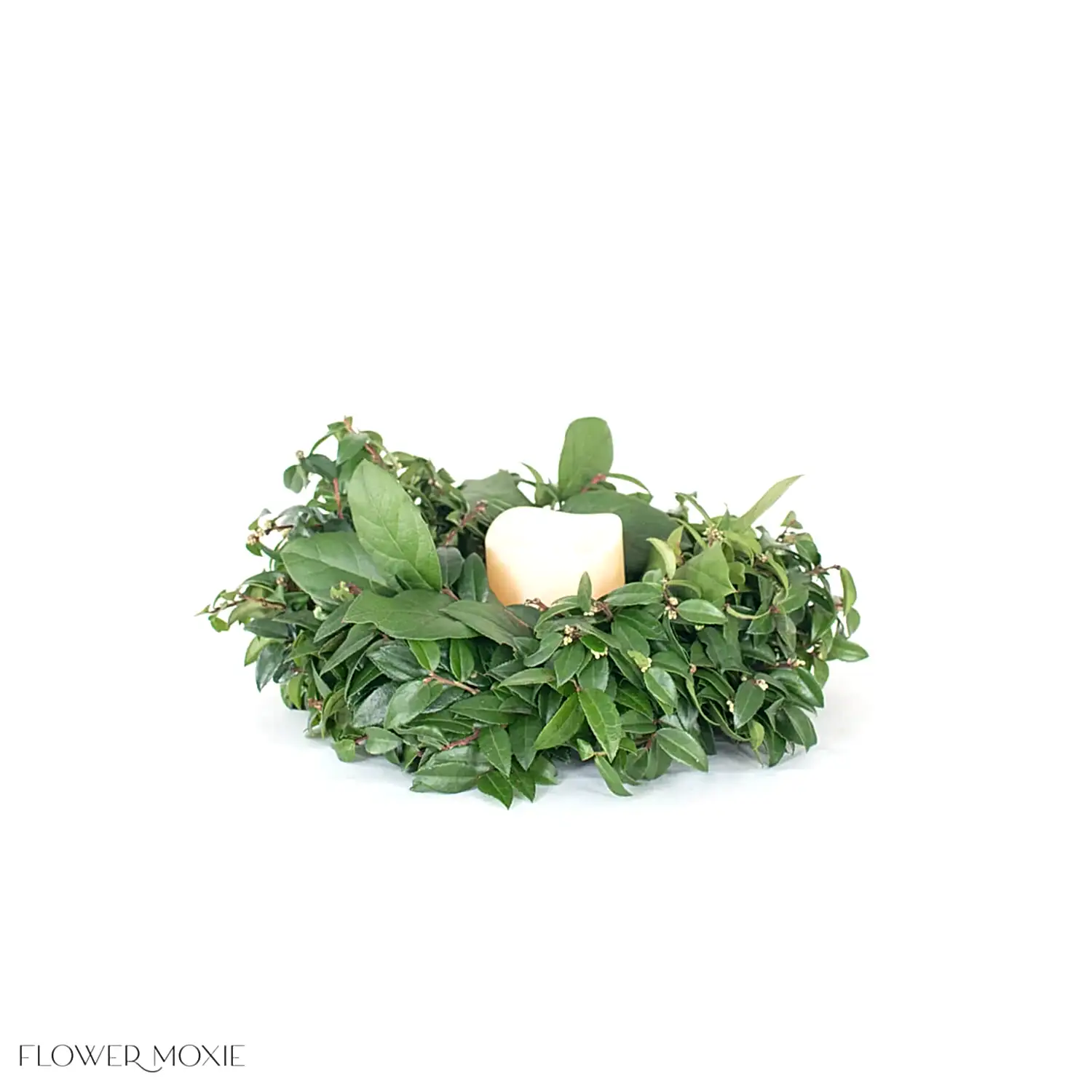 Mixed Greens Candle Ring for Weddings