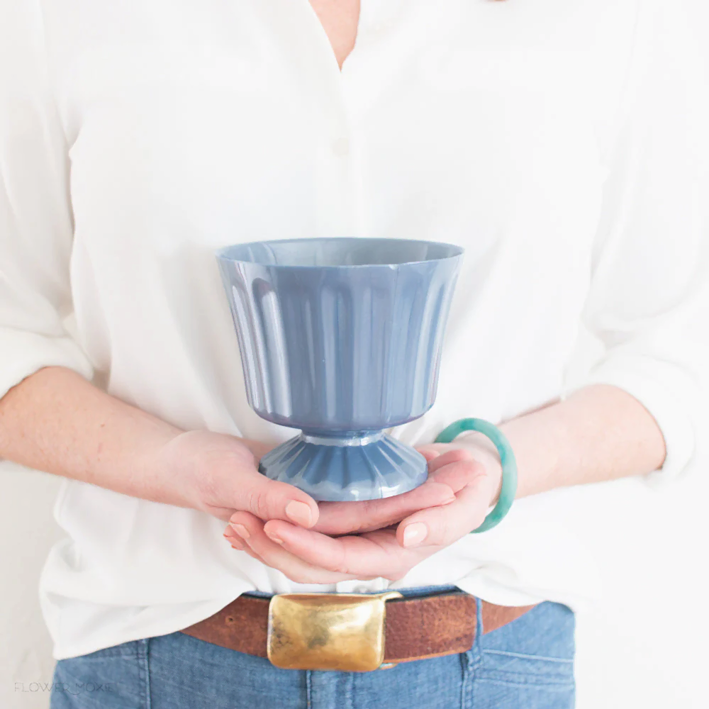 blue footed plastic centerpiece vase