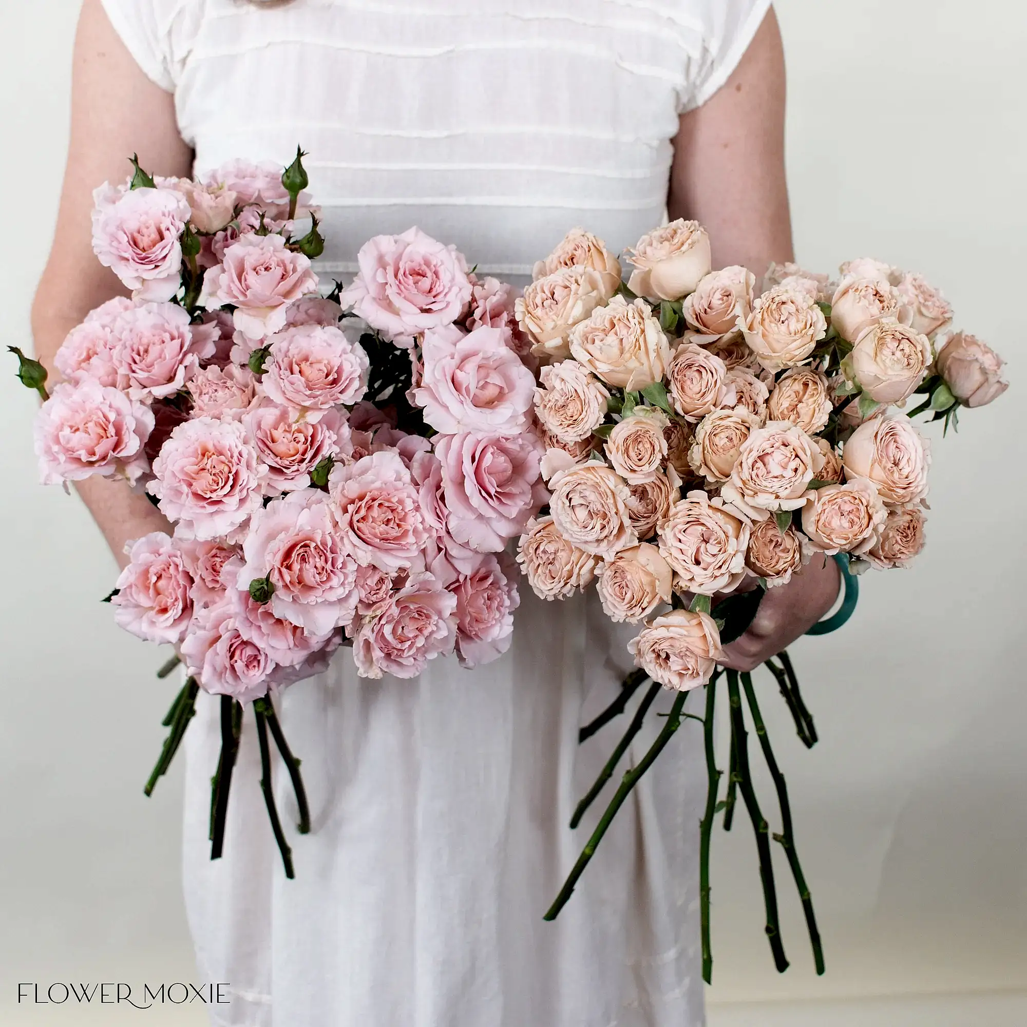 Blush and Peach Spray Roses Mixed