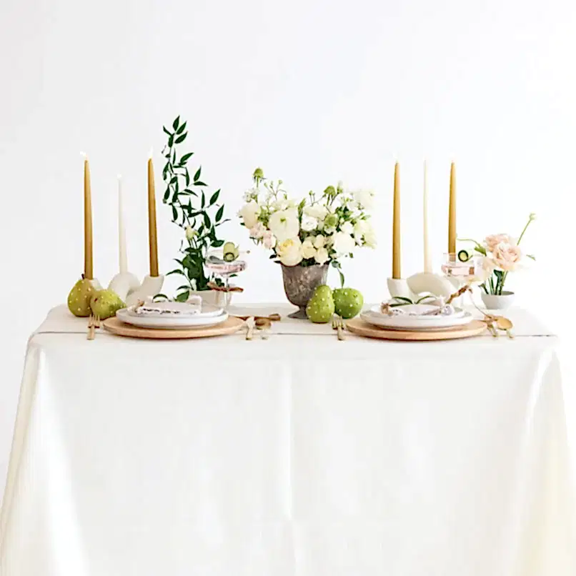 White Linen Premade Centerpieces