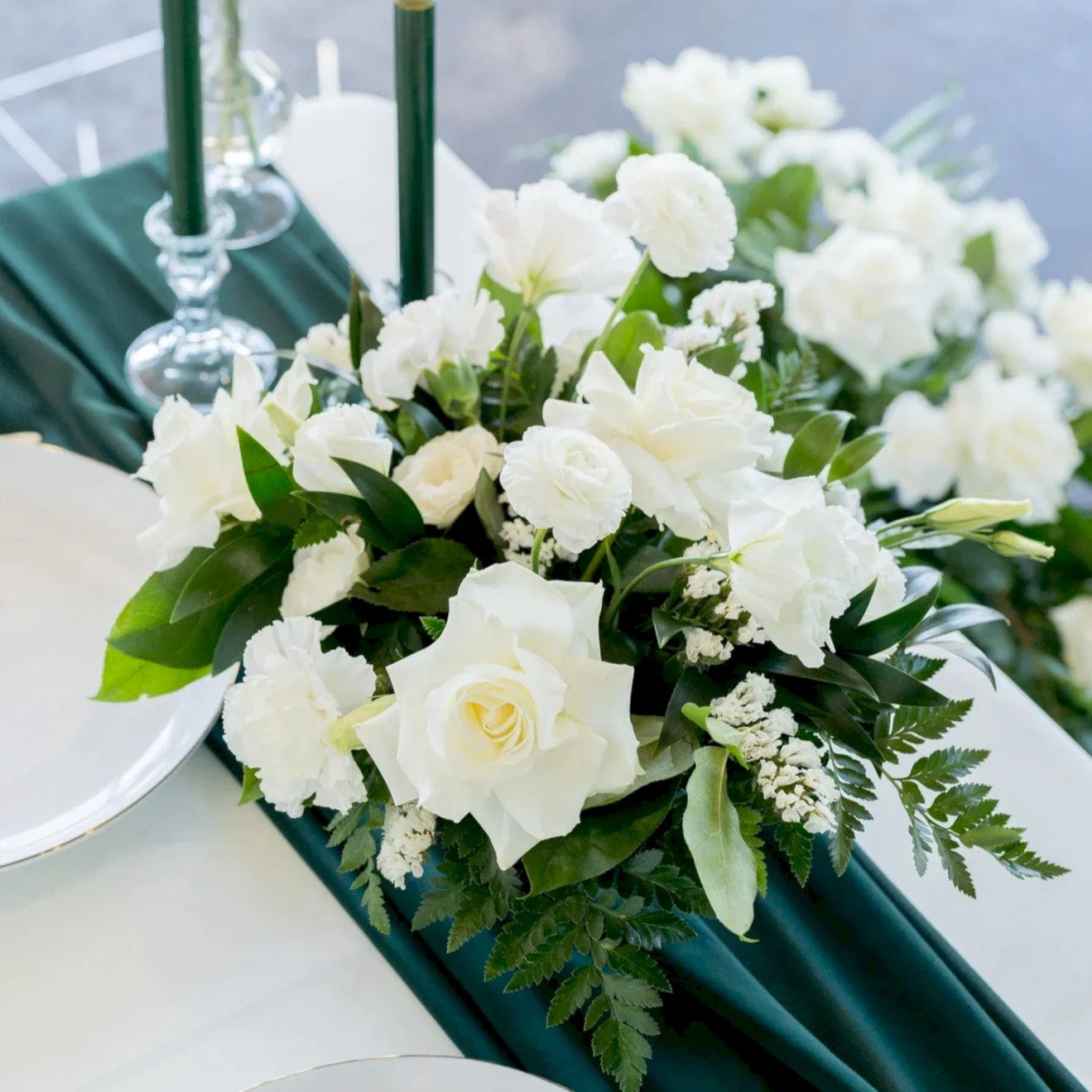 Emerald Green and Cream DIY Wedding Centerpiece Flower Moxie