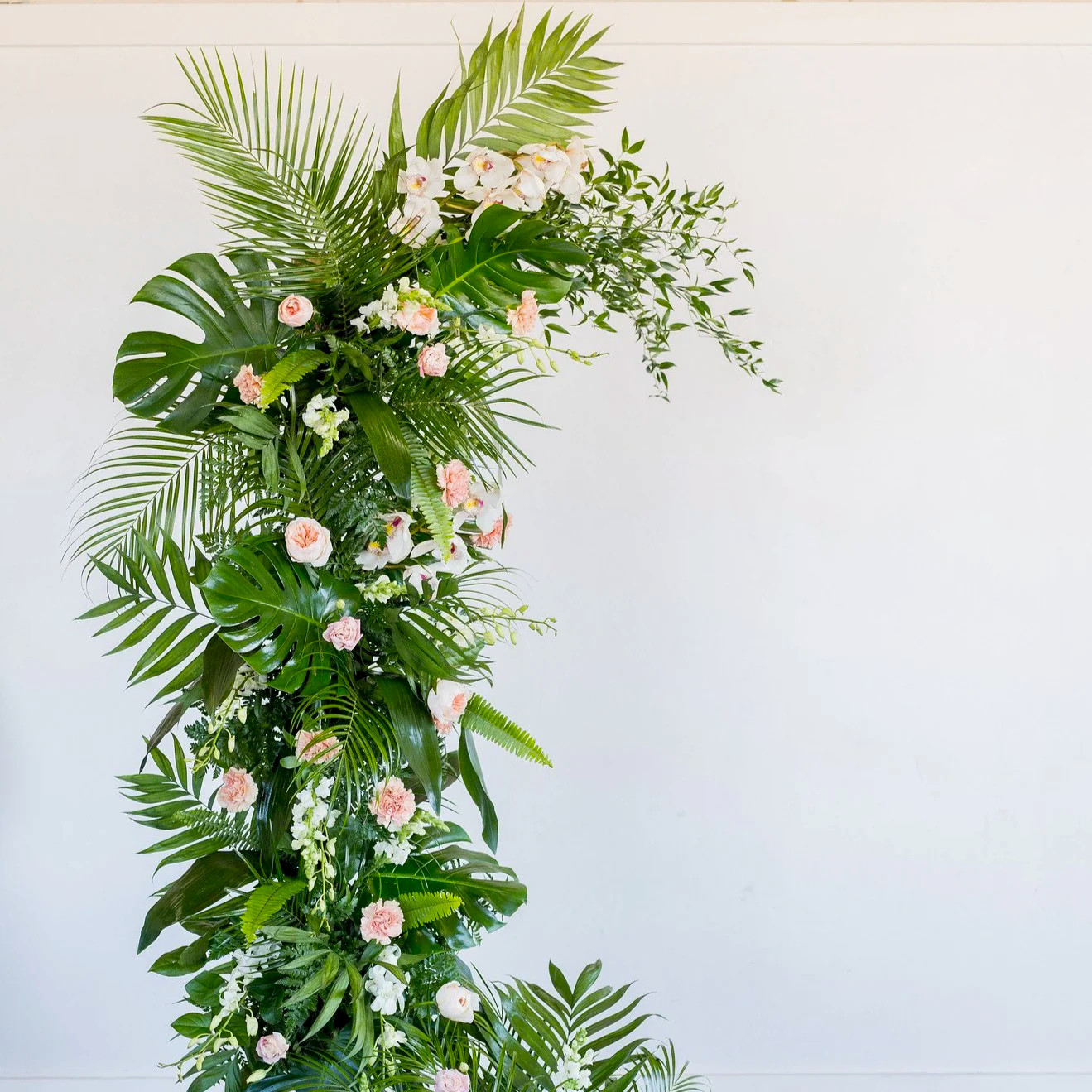 Tropical Floating Arch for Wedding DIY Wedding Flowers By Flower Moxie