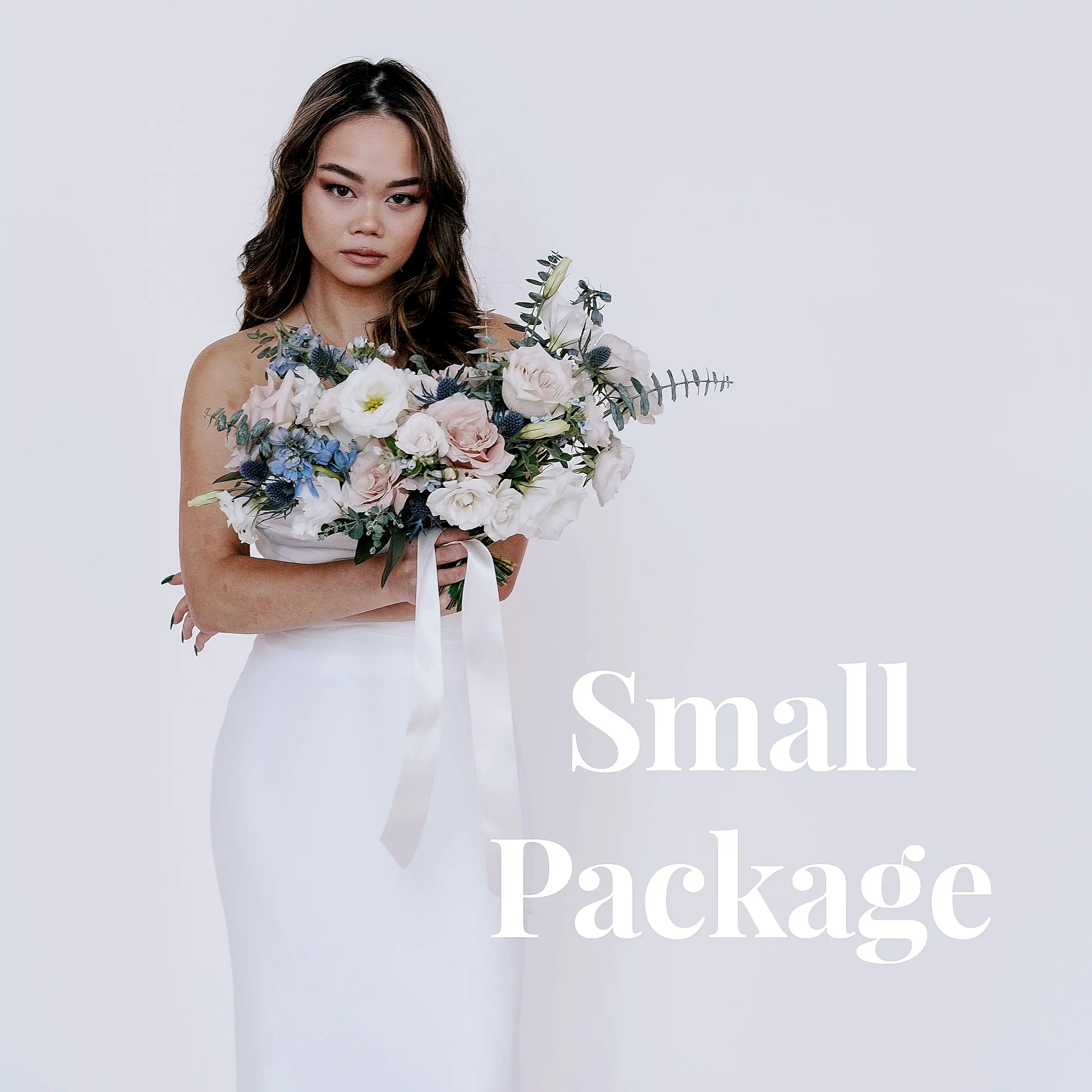 dusty blush and blue wedding flower package